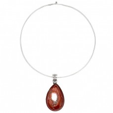 Choker din argint accesorizat cu pandant statement |  anturaj de agat carneol Druzy  Choker din argint accesorizat cu pandant statement |  anturaj de agat carneol Druzy