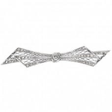 Broșă Art Deco din platină decorată cu diamante naturale 0.54 CT | Franța cca.1930 Broșă Art Deco din platină decorată cu diamante naturale 0.54 CT | Franța cca.1930