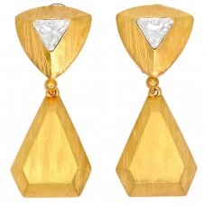 Cercei retro Yves Saint Laurent | metal placat cu aur & cristale rhinestones fantasy cut | Made in France 80s Cercei retro Yves Saint Laurent | metal placat cu aur & cristale rhinestones fantasy cut | Made in France 80s