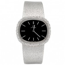 Ceas de damă Omega din aur alb 18k decorat cu diamante naturale 0.88 CT | cca.1970  Ceas de damă Omega din aur alb 18k decorat cu diamante naturale 0.88 CT | cca.1970