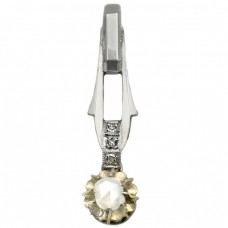 Pandant Art Deco din aur alb 18k decorat cu diamante naturale | Franța cca. 1920   Pandant Art Deco din aur alb 18k decorat cu diamante naturale | Franța cca. 1920