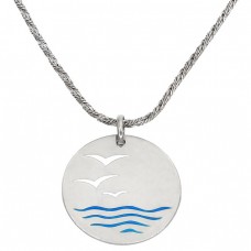 Colier cu pandant statement Sea Lover decorat prin gravare și emailare  | atelier Uno-A-Erre | cca, 1960 Colier cu pandant statement Sea Lover decorat prin gravare și emailare  | atelier Uno-A-Erre | cca, 1960