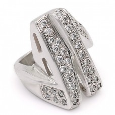Inel satement din argint decorat cu anturaje de cubic zirconia | anii 2000 Inel satement din argint decorat cu anturaje de cubic zirconia | anii 2000