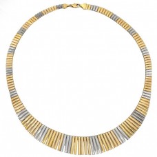 Elegant colier choker retromodernist din argint placat cu aur alb și aur galben | preloved anii 1980 Elegant colier choker retromodernist din argint placat cu aur alb și aur galben | preloved anii 1980