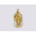Pandant amuletic Sfantul Cristofor din aur 18k | atelier Ganazzin Domenico | Italia cca. 1950 - 1960