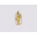 Pandant amuletic Sfantul Cristofor din aur 18k | atelier Ganazzin Domenico | Italia cca. 1950 - 1960