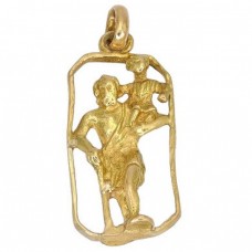 Pandant amuletic Sfantul Cristofor din aur 18k | atelier Ganazzin Domenico | Italia cca. 1950 - 1960 Pandant amuletic Sfantul Cristofor din aur 18k | atelier Ganazzin Domenico | Italia cca. 1950 - 1960