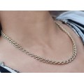 Colier chainmaille modernist din argint aurit | Italia anii 2000