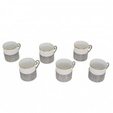 Garnitură neorococo de cești demitasse din argint și porțelan bavarez pentru servirea cafelei | atelier Rinno Greggio | cca. 1950 - 1960 Garnitură neorococo de cești demitasse din argint și porțelan bavarez pentru servirea cafelei | atelier Rinno Greggio | cca. 1950 - 1960