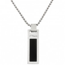 Colier cu pandant S.T. Dupont din argint decorat cu email negru | Franța cca. 1990 Colier cu pandant S.T. Dupont din argint decorat cu email negru | Franța cca. 1990