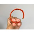 Brățară cuff din aur galben 18k și coral natural  de Sardinia 