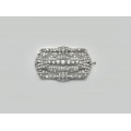 Monumentală broșă Art Deco vieneză din platină decorată cu pletoră de diamante naturale 6.3 CT | în cutia originală de prezenatare a atelierului vienez A.E Kochert | Austria - Viena cca.1930