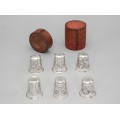 Set de 6 păhărele Kiddush din argint  pentru vodka | în etui de prezentare din piele naturală Rusia Imperială 1883 - 1896