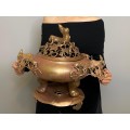 Impresionant vas pentru ars mirodenii din bronz patinat | China - perioadă Qing sec XIX