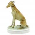  Statuetă Art Deco din porțelan Zsolnay ilustrând un căine Greyhound | atelier Zsolnay Pecs - Ungaria cca. 1920