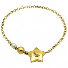 Colier statement retromodernist din argint aurit Star & Moon | preoved anii 1990 Colier statement retromodernist din argint aurit Star & Moon | preoved anii 1990