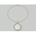 Choker din argint accesorizat cu o veche amuletă Feng Shui  | Fu - Binecuvântare 