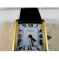 ceas vintage CARTIER mecanic . TANK/must de cartier VERMEIL. in cutie!