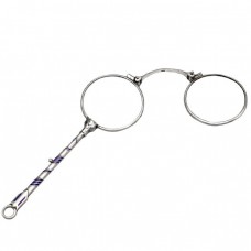 Ochelari Lorgnette de perioadă art Deco din argint cu accente de email albastru | cca.1925 Ochelari Lorgnette de perioadă art Deco din argint cu accente de email albastru | cca.1925