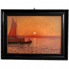 Pictură Ion Doboșariu "Răsărit de soare pe mare" | ulei pe carton | ante 1928 Pictură Ion Doboșariu "Răsărit de soare pe mare" | ulei pe carton | ante 1928
