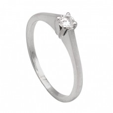 Inel vintage de logodnă din aur alb 18k decorat cu un diamant natural 0.19 CT | preloved cca.1950 - 1960 Inel vintage de logodnă din aur alb 18k decorat cu un diamant natural 0.19 CT | preloved cca.1950 - 1960