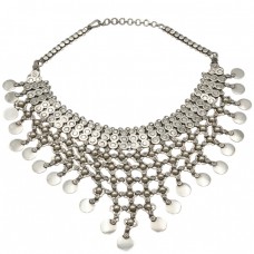 Colier pectoral etnic indian manufactuat în argint masiv / podoabă orientală pentru cap | India  Colier pectoral etnic indian manufactuat în argint masiv / podoabă orientală pentru cap | India