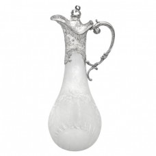 Carafă Art Nouveau decantor din cristal gravat și alamă argintată | Franța cca. 1900 - 1910 Carafă Art Nouveau decantor din cristal gravat și alamă argintată | Franța cca. 1900 - 1910