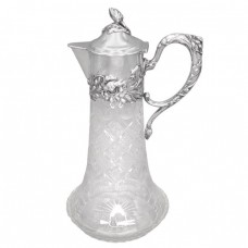 Carafă Art Nouveau - decantor din cristal și argint | Germania cca. 1900 - 1910 Carafă Art Nouveau - decantor din cristal și argint | Germania cca. 1900 - 1910