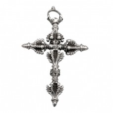 Pandant statement religios tibetan Cruce Dorje din agint masiv | bijuterie nouă Pandant statement religios tibetan Cruce Dorje din agint masiv | bijuterie nouă