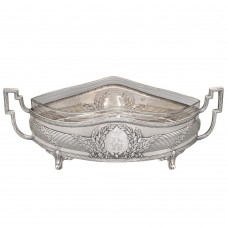 Fructieră neoclasică - centru de masă din argint cu bol din cristal | atelier Koch & Bergfeld - Germania cca. 1890  Fructieră neoclasică - centru de masă din argint cu bol din cristal | atelier Koch & Bergfeld - Germania cca. 1890