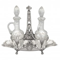 Olivieră Maison Cardeilhac din argint 950 și cristal elegant elaborată în stil Empire | Franța cca.1850 Olivieră Maison Cardeilhac din argint 950 și cristal elegant elaborată în stil Empire | Franța cca.1850