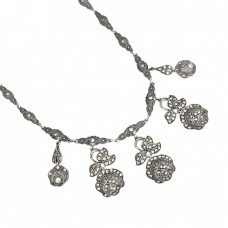 Colier autentic Art Deco din argint incrustat cu marcasite | cca.1930 Colier autentic Art Deco din argint incrustat cu marcasite | cca.1930