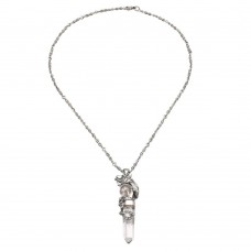 Colier Dorje din argint masiv cu amuleta dragon gardian al unui cristal de stâncă | Colecția RĂDĂCINI 2025 Colier Dorje din argint masiv cu amuleta dragon gardian al unui cristal de stâncă | Colecția RĂDĂCINI 2025
