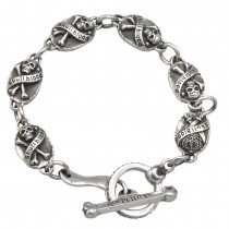 Brățară unisex Skull Blood din argint masiv | colecția CARPE DIEM - YOLO