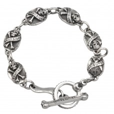 Brățară unisex Skull Blood din argint masiv | colecția CARPE DIEM - YOLO