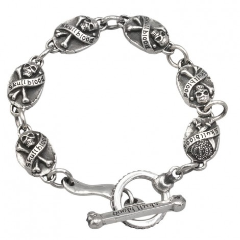 Brățară unisex Skull Blood din argint masiv | colecția CARPE DIEM - YOLO