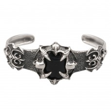 Brățară cuff  Gothic Revival din argint masiv și onix negru | model unisex | colecția CARPE DIEM - YOLO 2025 Brățară cuff  Gothic Revival din argint masiv și onix negru | model unisex | colecția CARPE DIEM - YOLO 2025