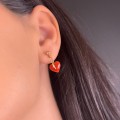 Set de bijuterii Valentine's din aur 18k și coral natural de Sardinia | colier cu pandant și cercei | Italia