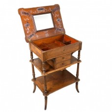 Masă de toaletă de perioadă Napoleon III din lemn ebenizat și pictat în manieră vernis Martin | Franța  anii 1850 - 1870 Masă de toaletă de perioadă Napoleon III din lemn ebenizat și pictat în manieră vernis Martin | Franța  anii 1850 - 1870
