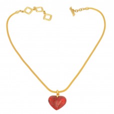 Colier Yves Saint Laurent cu pandant Valentine | New Od Stock Franța cca.1985 Colier Yves Saint Laurent cu pandant Valentine | New Od Stock Franța cca.1985