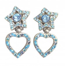 Cercei retro Yves Saint Laurent | oțel placat cu paladiu & cristale Swarovski | Franța anii '80 Cercei retro Yves Saint Laurent | oțel placat cu paladiu & cristale Swarovski | Franța anii '80