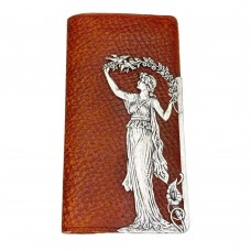 Portofel Art Nouveau din piele naturală și metal argintat | cca.1910 - 1920 Portofel Art Nouveau din piele naturală și metal argintat | cca.1910 - 1920