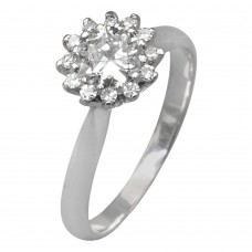 Inel vintage de logodnă din aur alb 18k decorat cu un diamante naturale 0.60 CT | cca.1950 - 1960 Inel vintage de logodnă din aur alb 18k decorat cu un diamante naturale 0.60 CT | cca.1950 - 1960