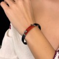 Brățară cuff din silicon și argint decorată cu anturaje de coral natural de Sardinia | preloved