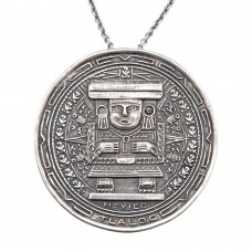 Colier din argint accesorizat cu broșă - pandant statement Aztec Revival | Tlaloc | Mexic cca. 1950 - 1960 Colier din argint accesorizat cu broșă - pandant statement Aztec Revival | Tlaloc | Mexic cca. 1950 - 1960