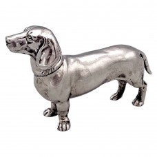Figurină miniaturală din argint Dachshund - Teckel cu recipient secret  Figurină miniaturală din argint Dachshund - Teckel cu recipient secret