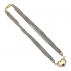 Colier multistrand din argint  cu accente aurite | preloved anii 2000 Colier multistrand din argint  cu accente aurite | preloved anii 2000