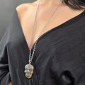  Colier cu pandant statement Skull din argint masiv   | colecția CARPE DIEM - YOLO 2025