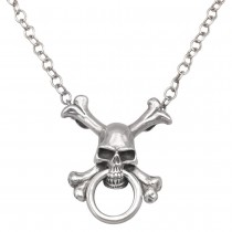  Colier statement unisex din argint cu pandant statement Craniu   | colecția CARPE DIEM - YOLO 