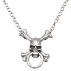  Colier statement unisex din argint cu pandant statement Craniu   | colecția CARPE DIEM - YOLO 